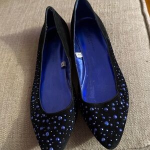 Womans black embellished flats